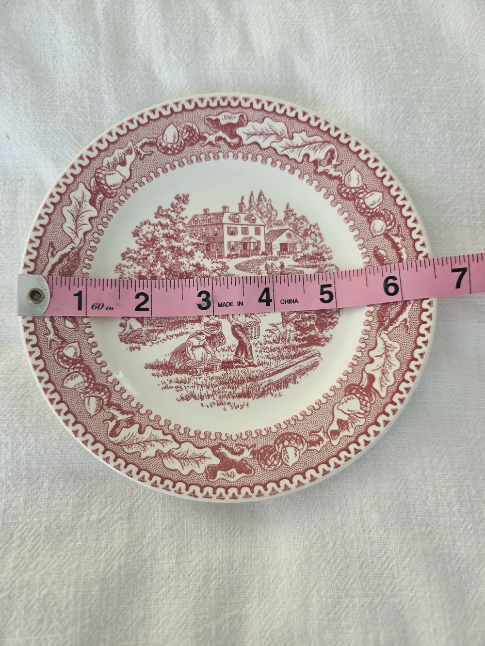 8 Vintage Memory Lane, Made In USA, Pink and White Dishes